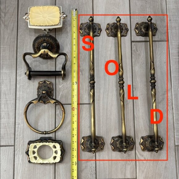 Vintage 70's Amerock MCM Carriage House Collection Bathroom Accessories 4pc Set - Picture 8 of 8